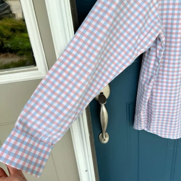 TOMMY BAHAMA BLUE RED PLAID BUTTON DOWN LONG SLEEVE SHIRT SIZE MEDIUM - Picture 9 of 15